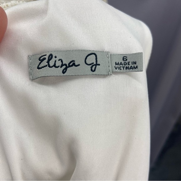 Eliza J Ivory & Gold Fukuro Textured Glitter Halter Sheath Party Cocktail NWT - Picture 10 of 13